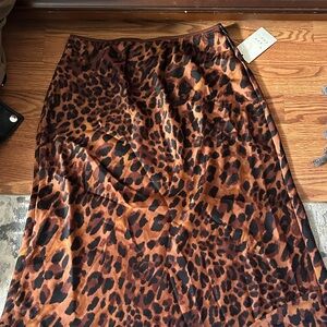 a new day Brown Leopard Print Pencil Skirt